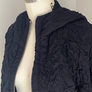 Helmut Lang Textured Bomber Jacket XS P Sweatshirt Hoodie Sweater Black
